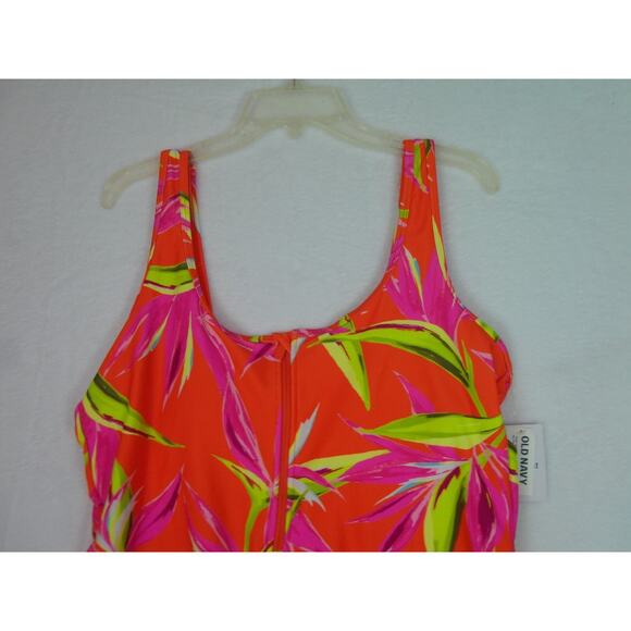 Old Navy #Women's Tropical Floral Half Zip One Piece Swimsuit Size 2X NWT - Picture 7 of 8